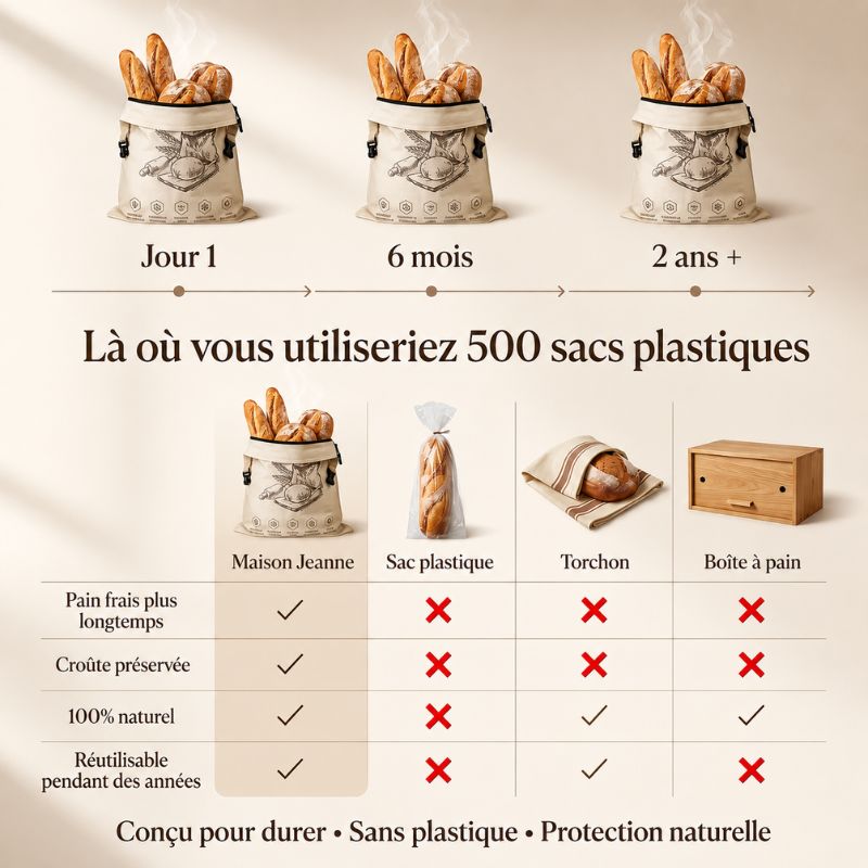 Le Sac à Pain en Cire d'Abeille | Maison Jeanne