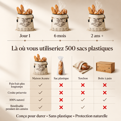 Le Sac à Pain en Cire d'Abeille | Maison Jeanne