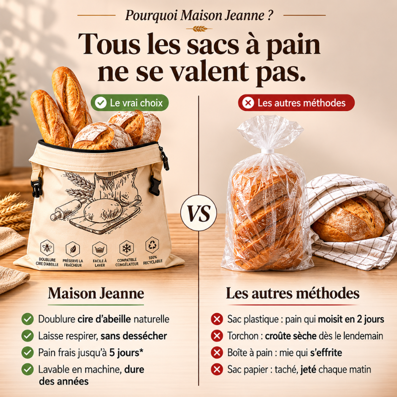 Le Sac à Pain en Cire d'Abeille | Maison Jeanne